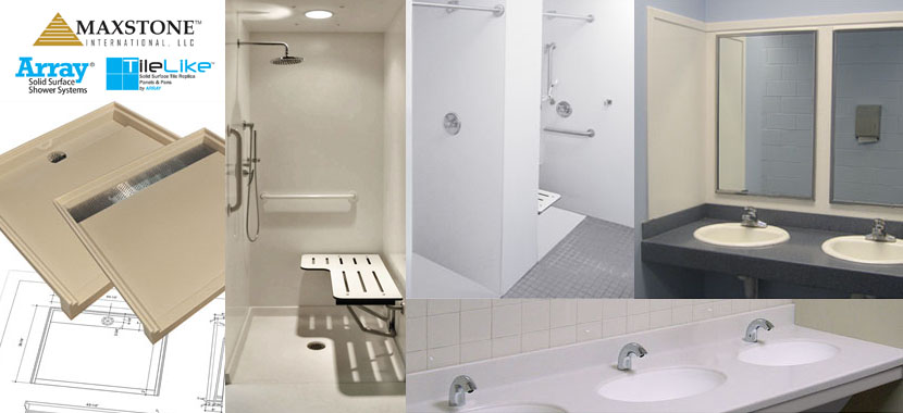 ADA-Compliant Solid Surface Shower Compartment & Lavatory Design